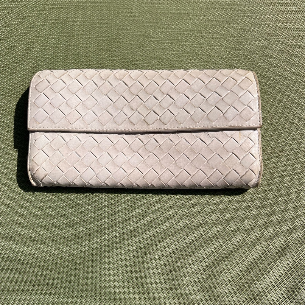 Bottega Veneta Cream Woven Wallet
